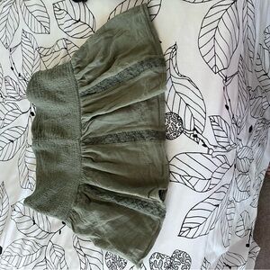 American Eagle Olive Green Smocked Tube Top